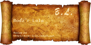 Boár Lola névjegykártya